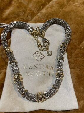 Kendra Scott Maya Two-Tone Mesh Necklace - Silver and Gold